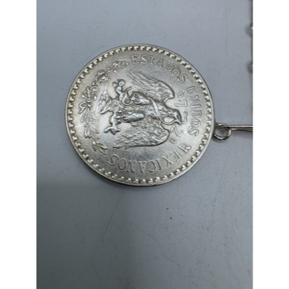 Vintage Mexican Coin Bracelet Solid Silver Unique Collectible Jewelry From 40s - Picture 9 of 16